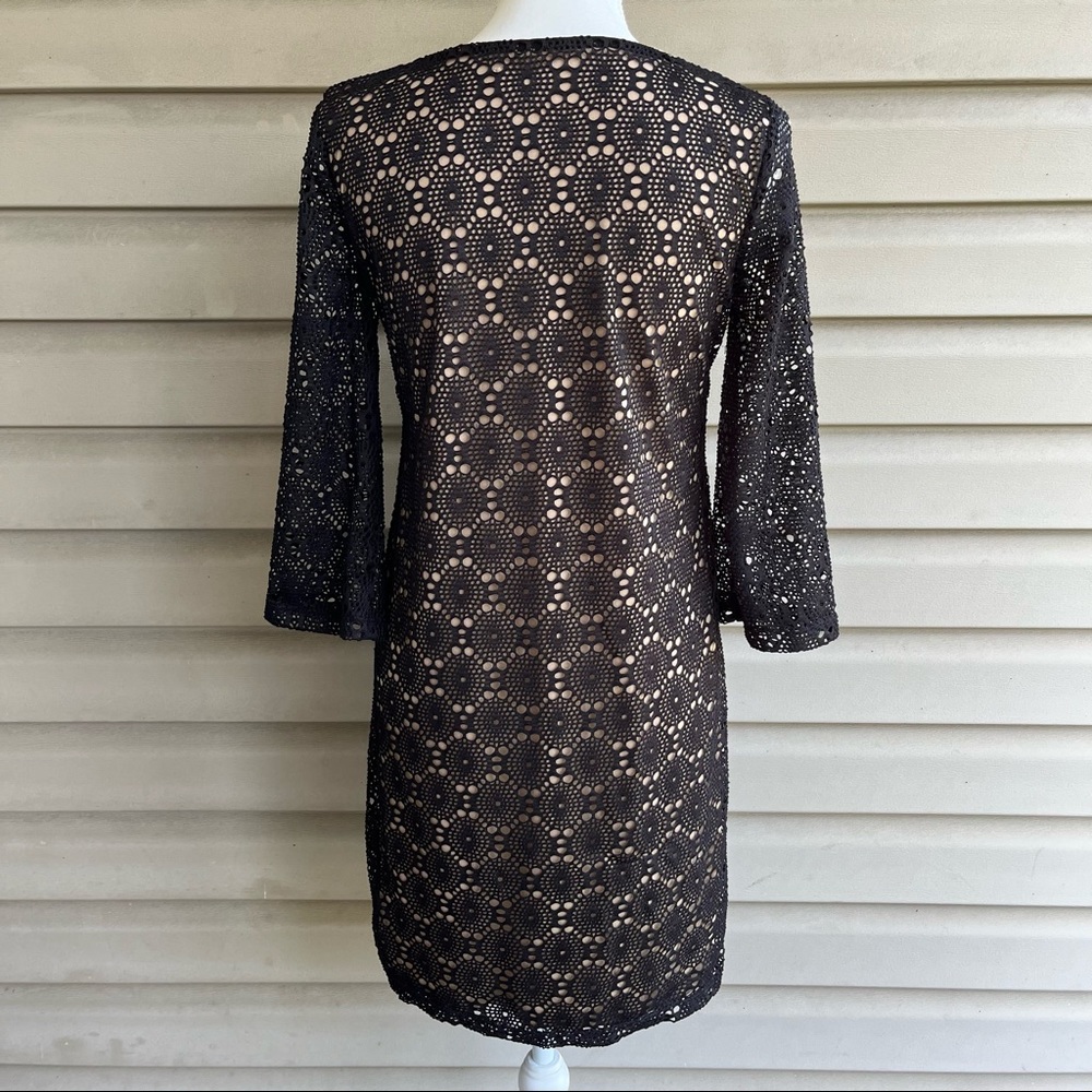 •Emma & Michele• Black Crocheted Lace Overlay Dress - Size Small - Picture 6 of 9